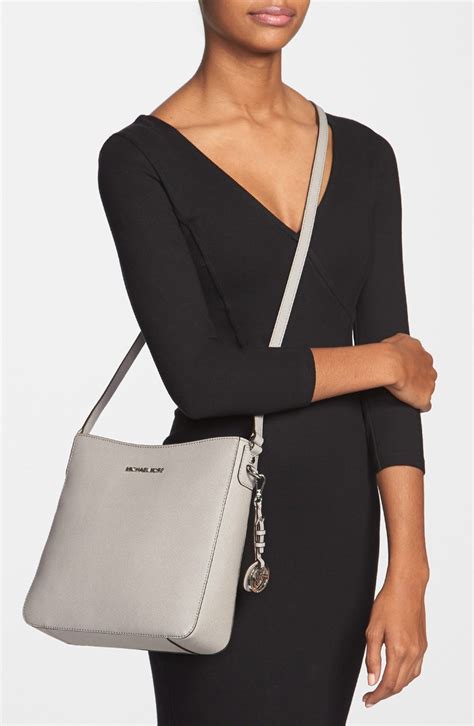 jet set crossbody michael kors pearl grey|michael kors women's jet set item lg crossbody.